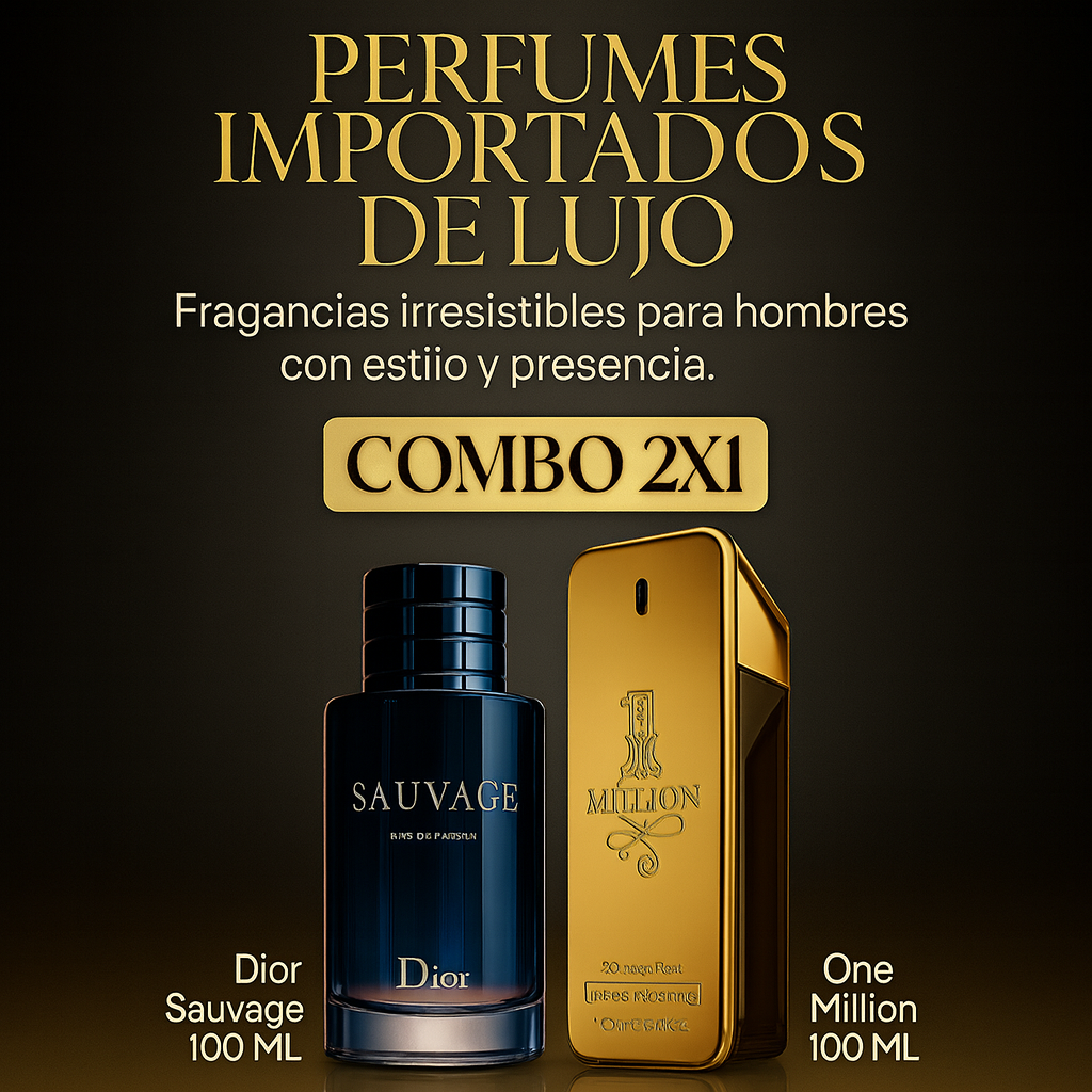 COMBO 2X1 PERFUMES IMPORTADOS – DIOR SAUVAGE + ONE MILLION ¡LIQUIDACIÓN DE STOCK!