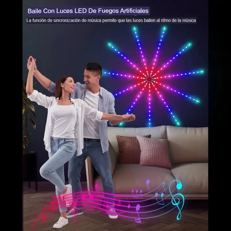 Luces Inteligentes con Sensor de Sonido - Efecto Fuegos Artificiales R